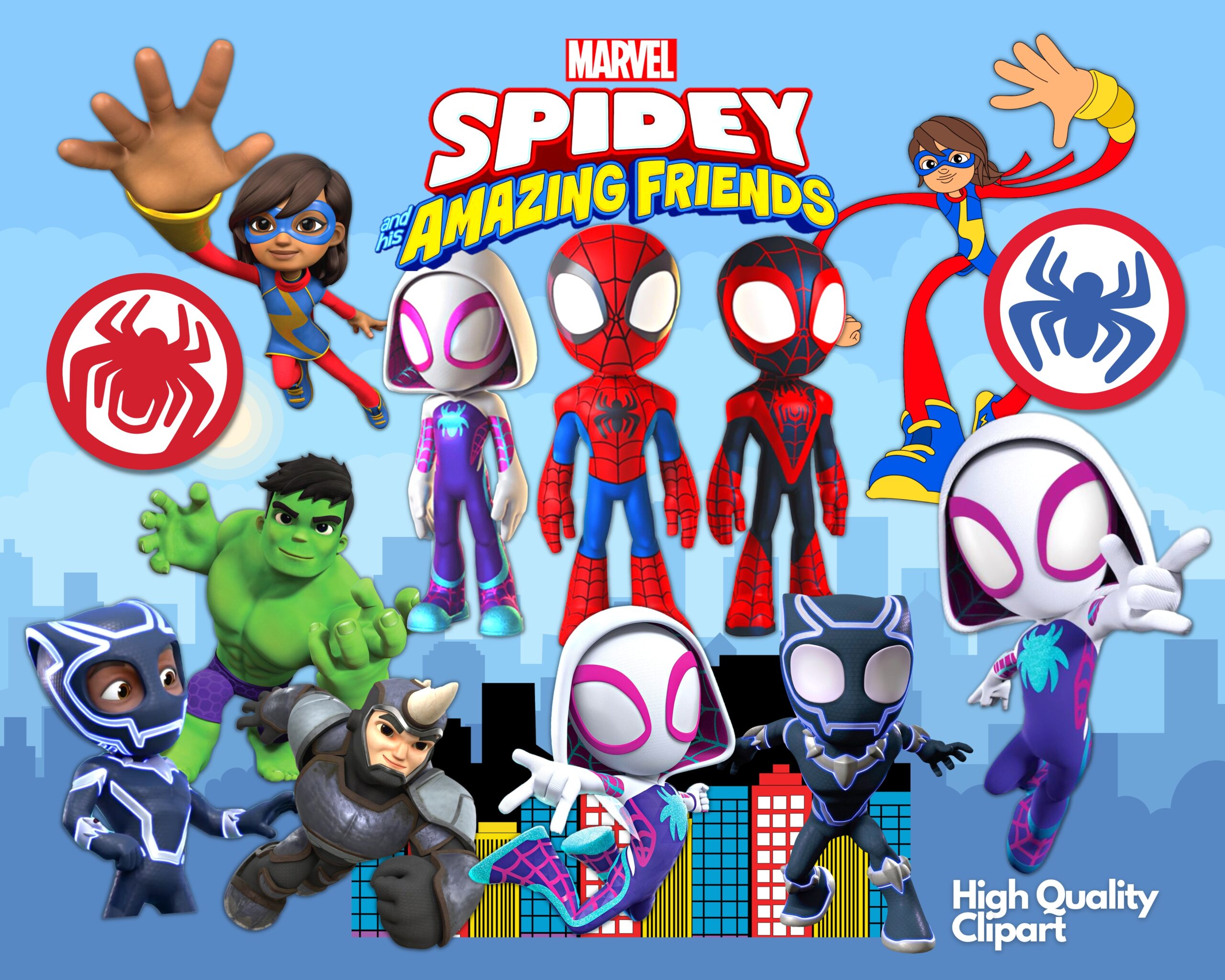 spidey and his amazing friends png